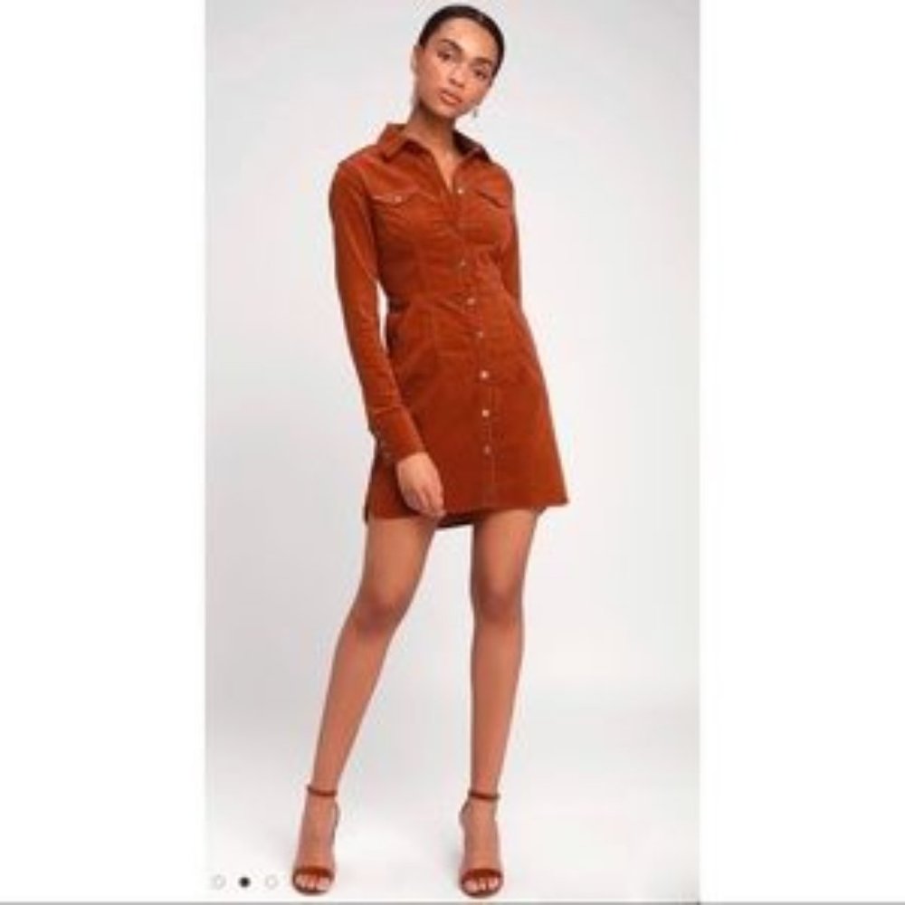 Free People Corduroy Shirt Dress